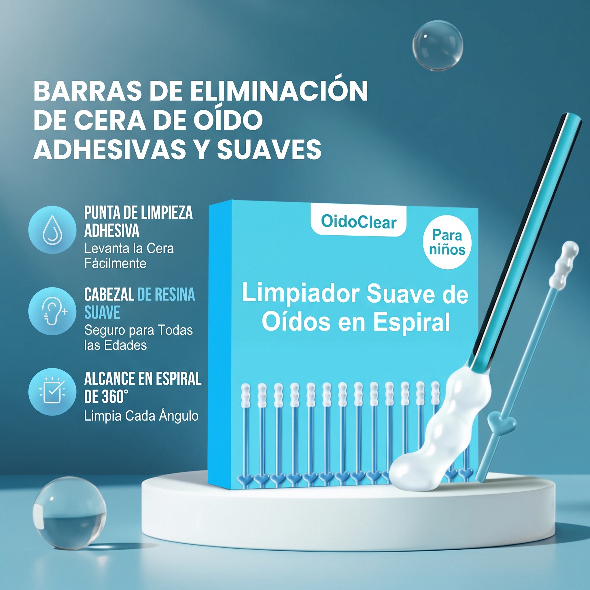 Limpiador Suave de Oídos en Espiral