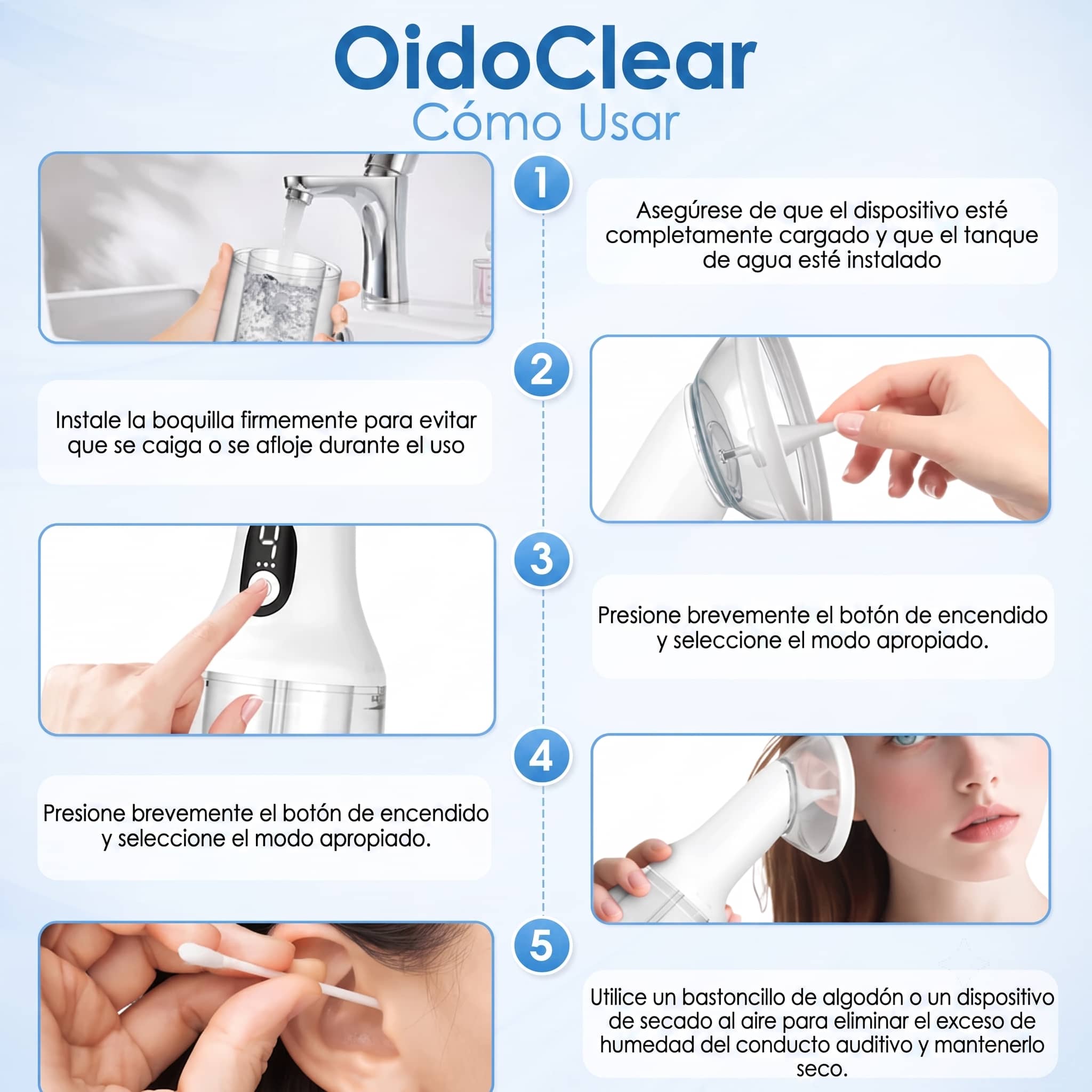 HydroClean - Limpiador de Oídos Eléctrico con Agua